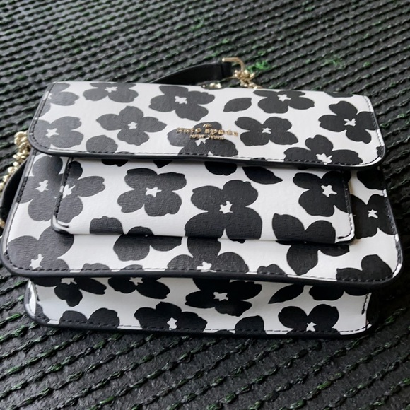 Kate Spade remi graphic blooms flap chain crossbody - Picture 2 of 16